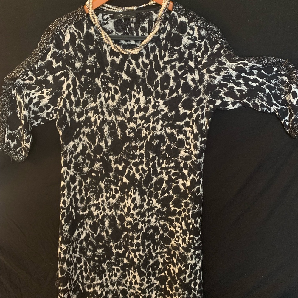 Black and White Animal Print Dress